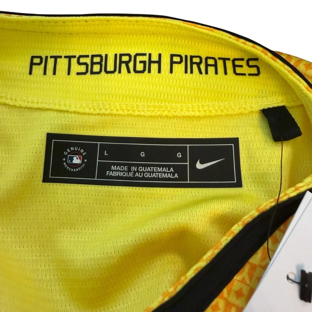 Nike Pittsburgh Pirates City Connect MLB Jersey Large‎ Gold Black T770-01O1 NEW